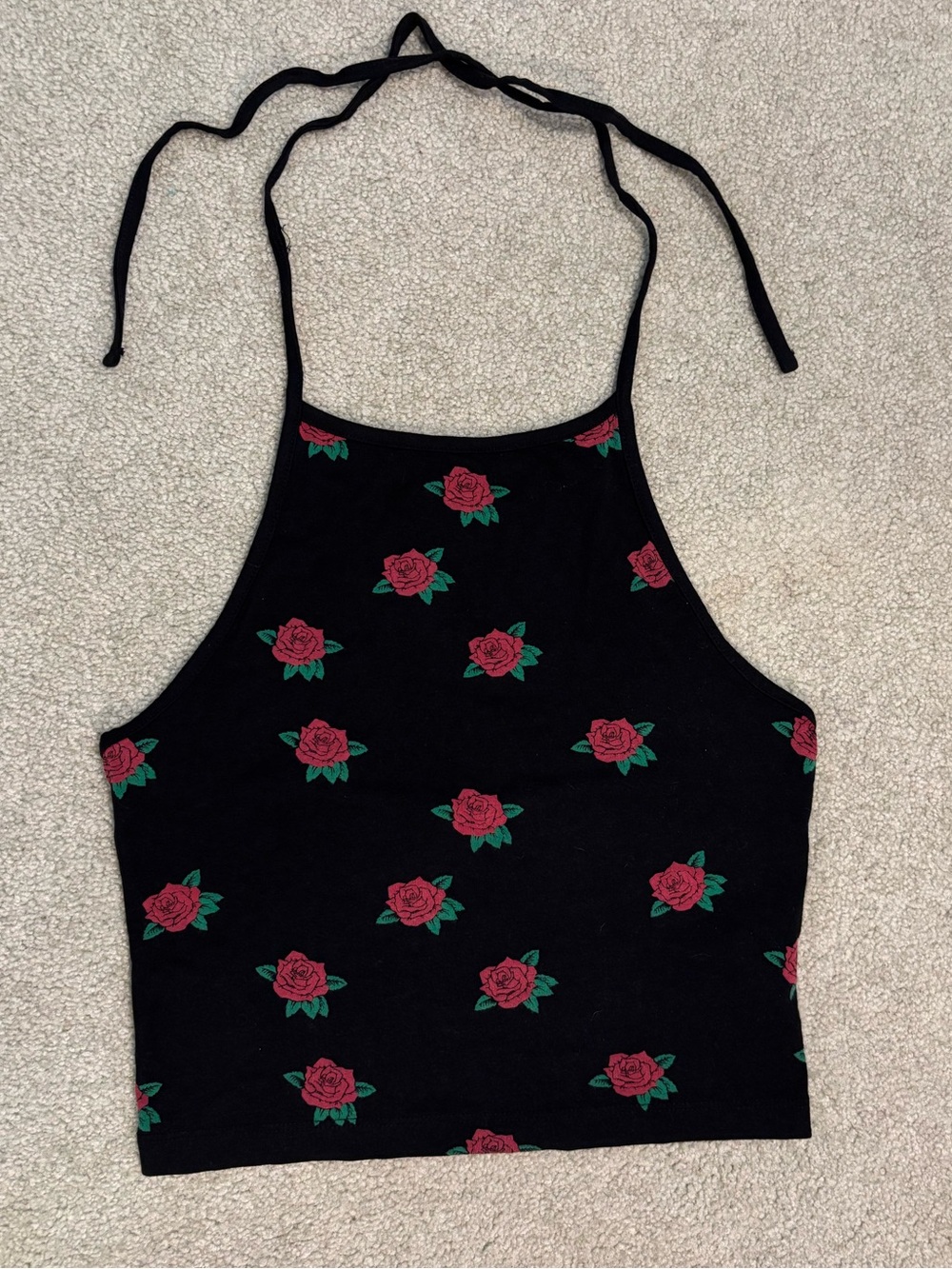 Forever 21 Halter Rose Print Crop Top🥀